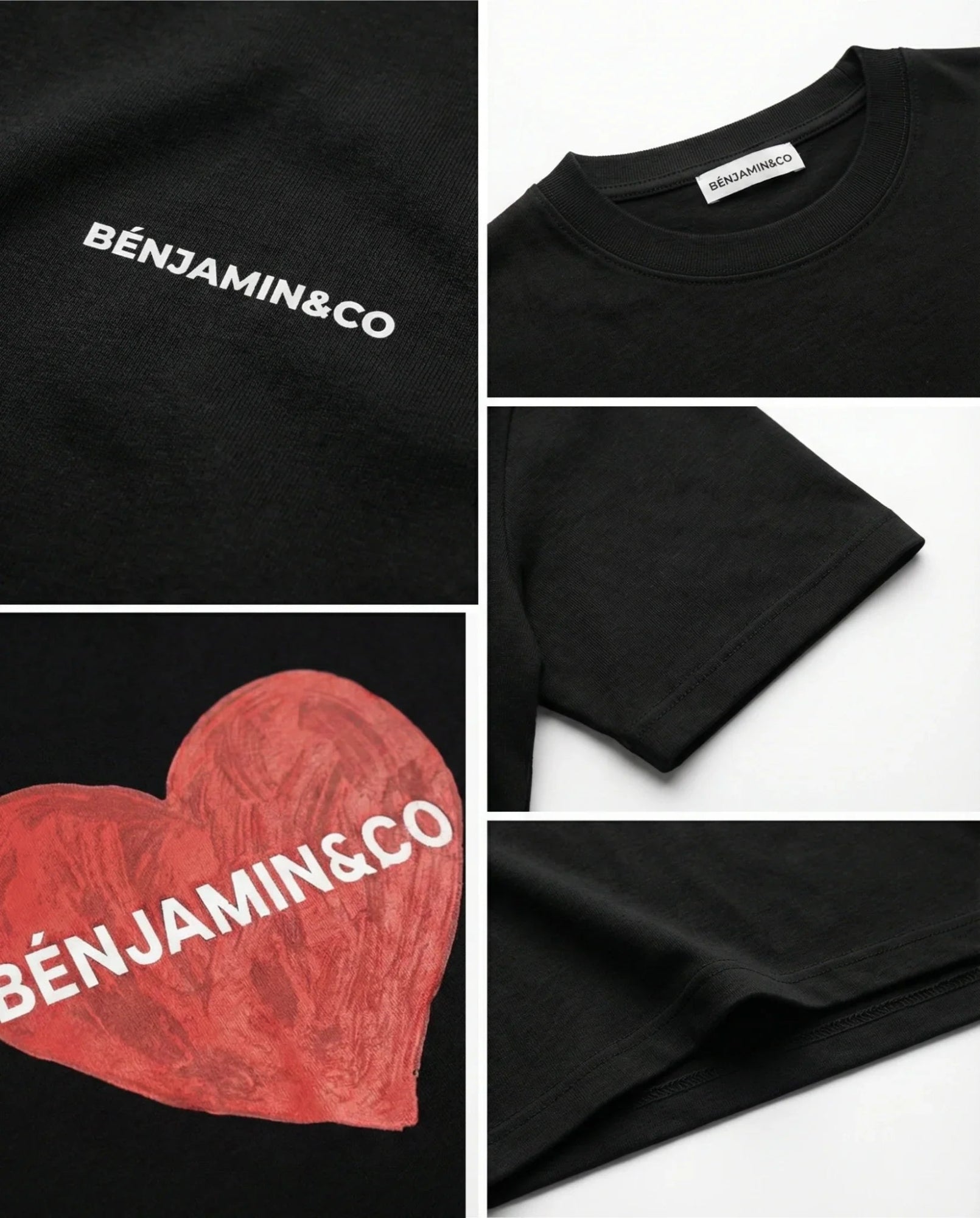 "Heart T-Shirt | Black - Premium 280 GSM Oversized Fit"